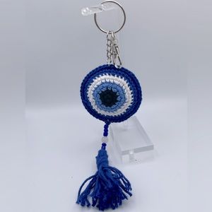 Crochet Evil Eye Keychain